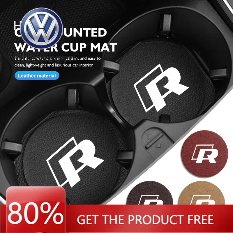 

For VW Volkswagen Jetta MK5 Golf Suede Car Coaster Water Cup Holder Anti-Slip Pad Bottle Holder For mk6 CC B5 B6 B7 Golf 4 5 6 7