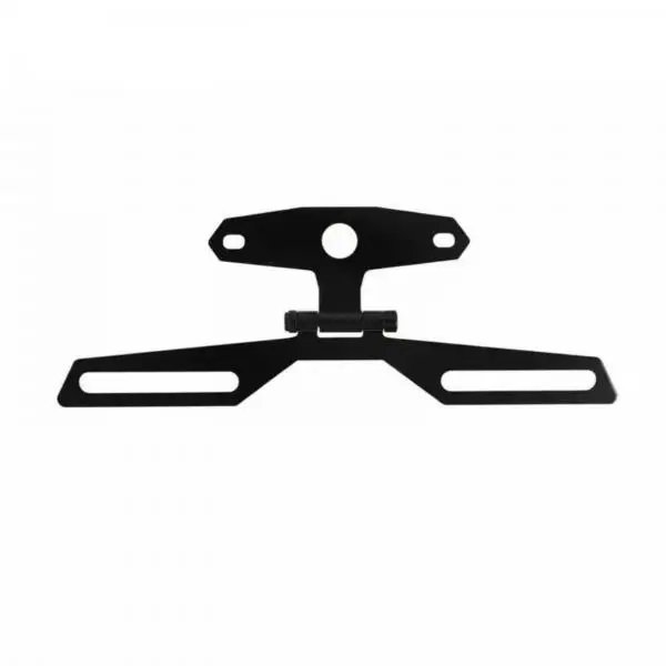 Durable Black Metal Motorcycle Bracket for License Plate Mount with Slotted Fitment Arms Universal Rear