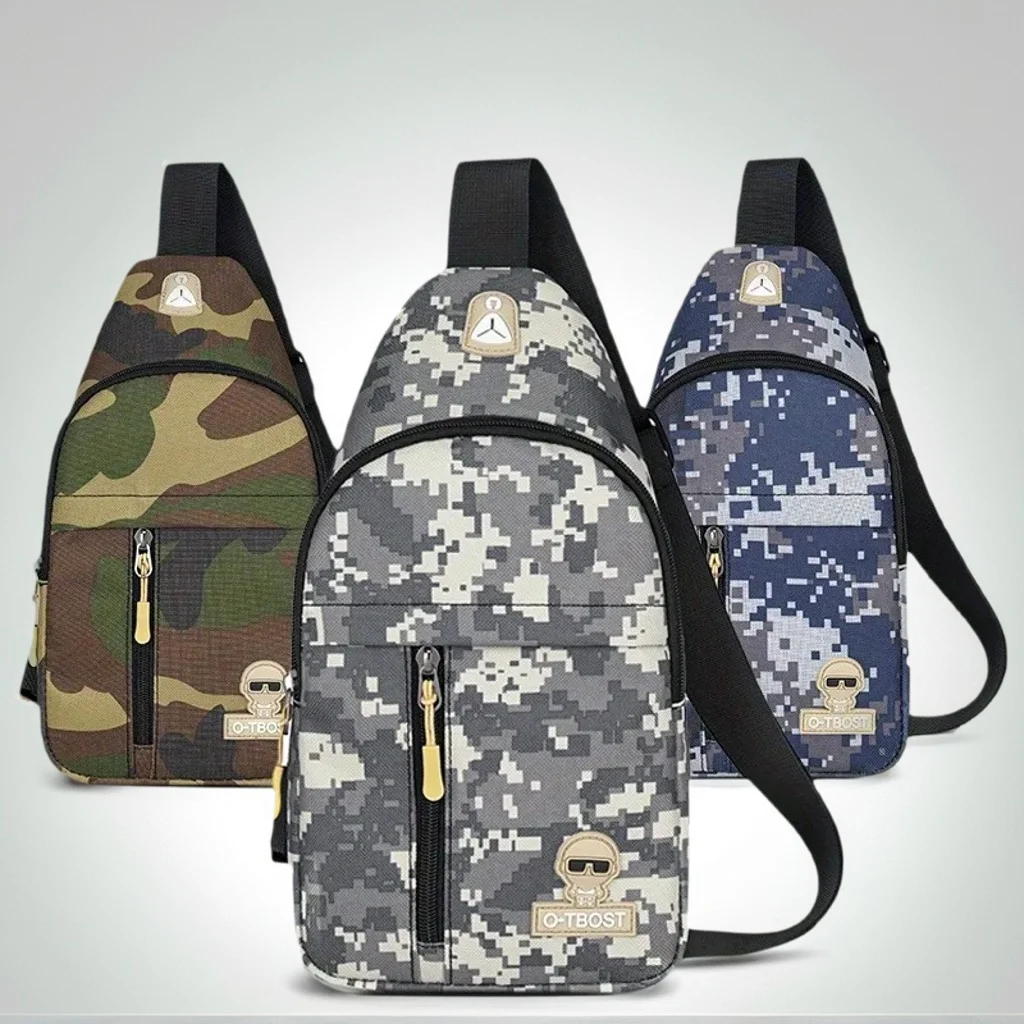 حقيبة صدر للرجال قابلة للتعديل - حقيبة كروس من قماش أكسفورد لتسلق الجبال وركوب الدراجات