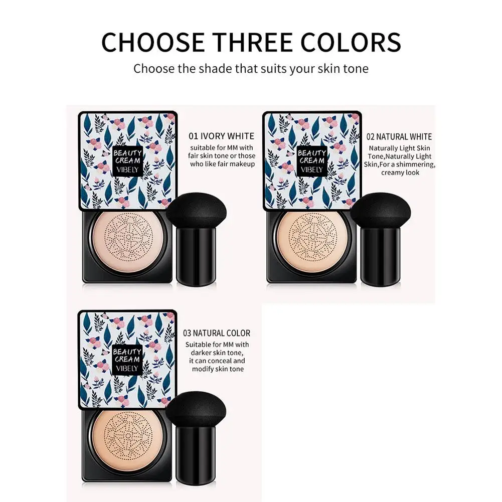 Magic Foundation Mushroom Head Air Cushion CC Cream Waterproof Brighten Foundation Cream Base Makeup Face Korean Cosmetics