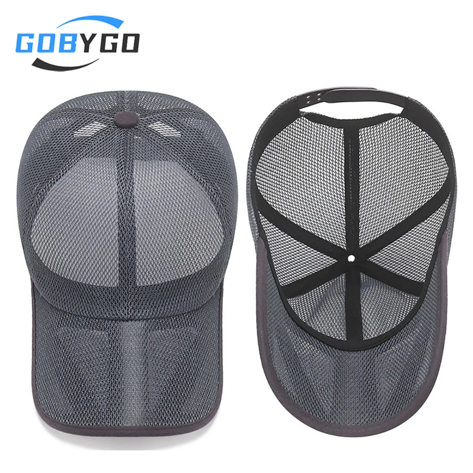 

GOBYGO 1Pcs New Hollow Brim Hat Moisture Absorption Heat Dissipation Outdoor Sun Protection Breathable Mesh Sun Hat Men Women