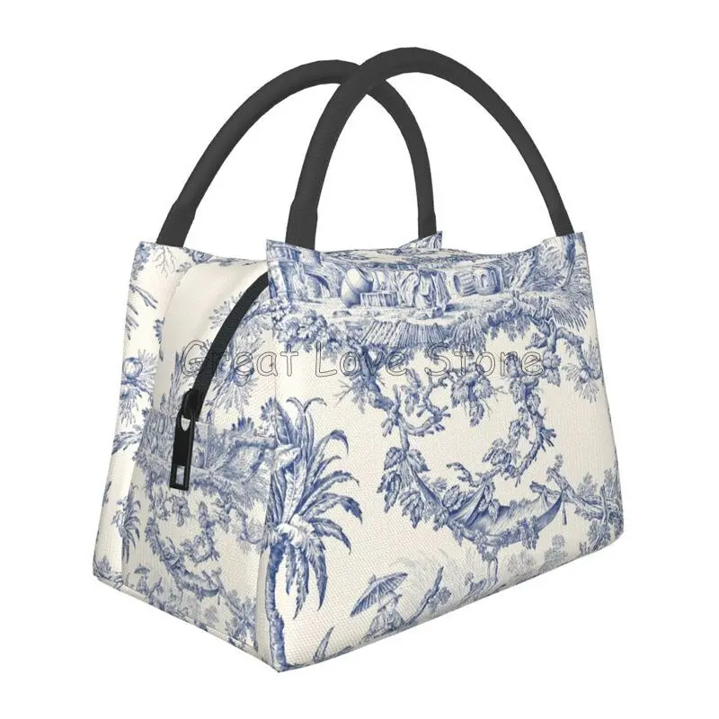 

Французская термосумка для обеда Toile De Jouy, унисекс, портативный изолированный холодильник-холодильник, сумка-тоут Bento для работы на пикник, многоразовая упакованная коробка для завтрака