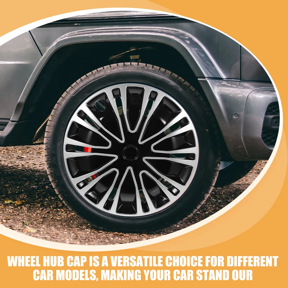 

2Pcs Automotive Wheel Hub Cover 12 Inch Decorative Rim Cap Strong PP Material Scratch Resistant Universal Fit Car Styling