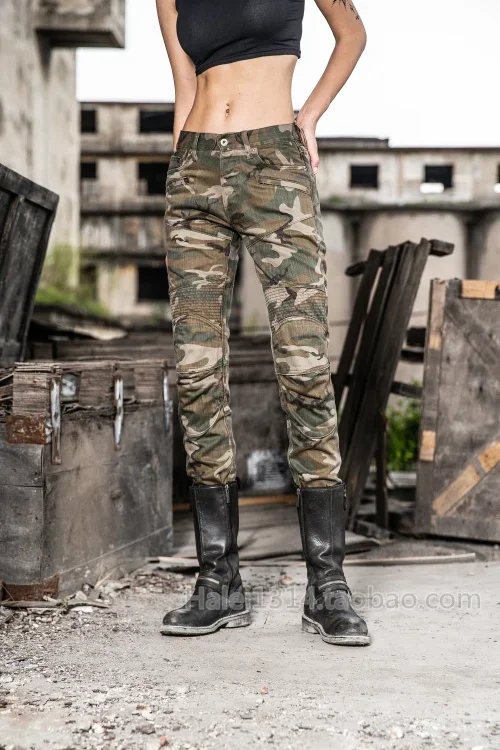 Uglybros Camouflage Breathable Loose Motorcycle Jeans Women Protective Motorcycle Pants Pantalones Field Sports Trousers