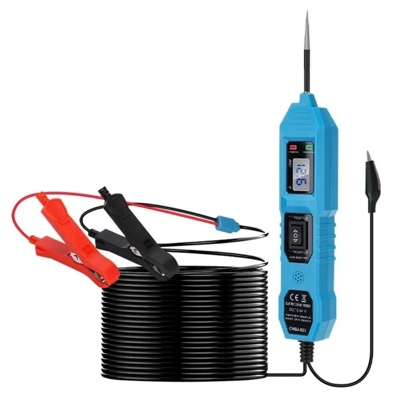 Fuse Tester LCD Circuit Tester 3.5-36V DC Battery Power Detector Fuse Tester LED Electrical Test Pen With Probe Alligator Clip view 3