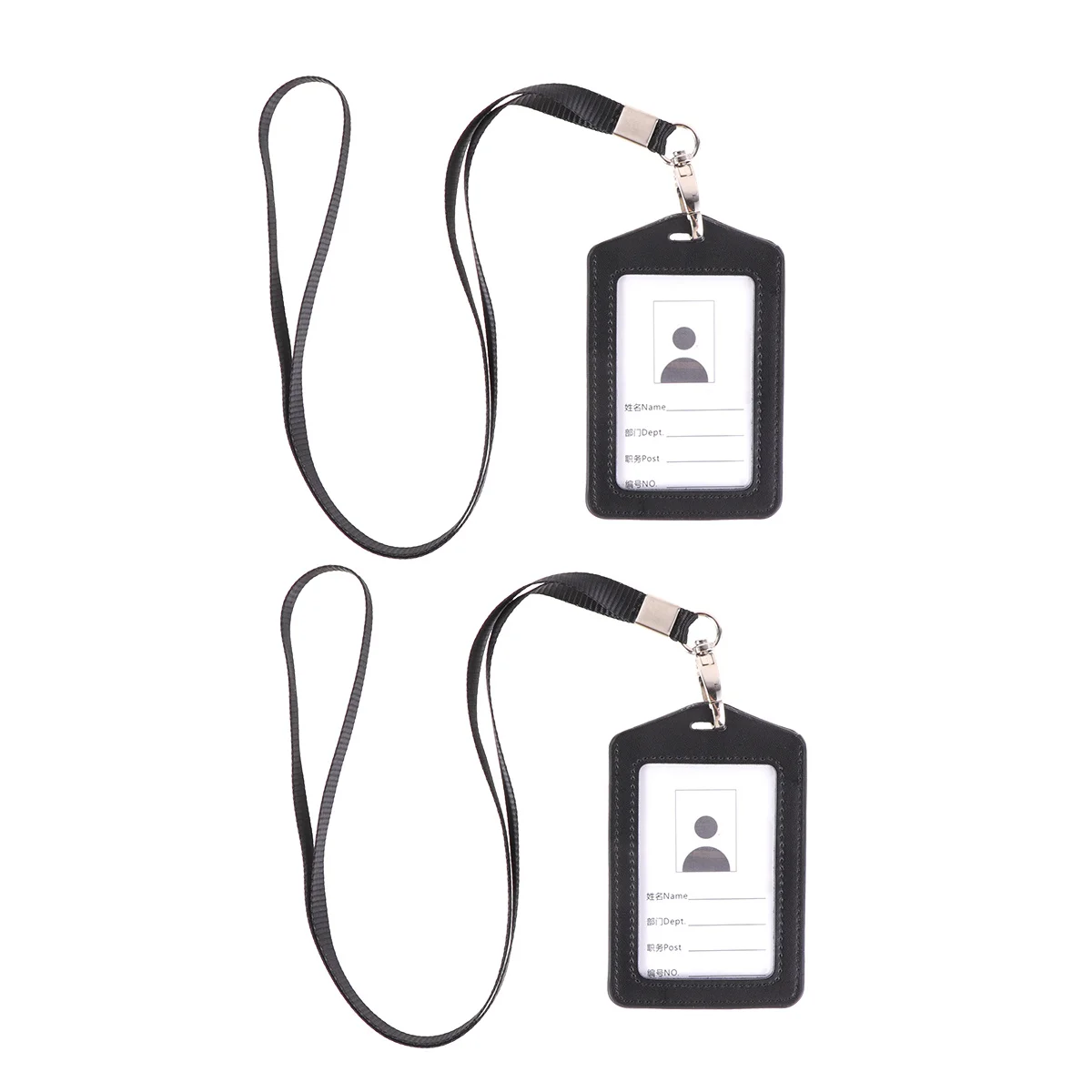 

2Pcs Id Badge Holders Waterproof Double-Faced Transparent Holder with Portable Lanyard for Office School Travel