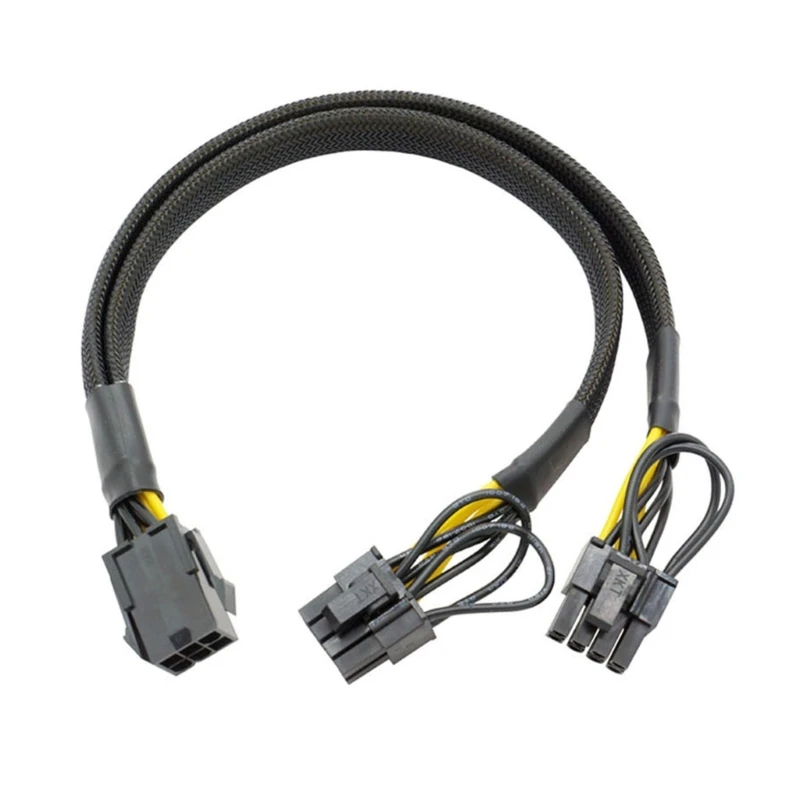GPU PCIe 6Pin Female to 2X 8Pin (6+2) Male PCIExpress Graphics Card Power Adapter 6P PCIE Extension Splitter Cable