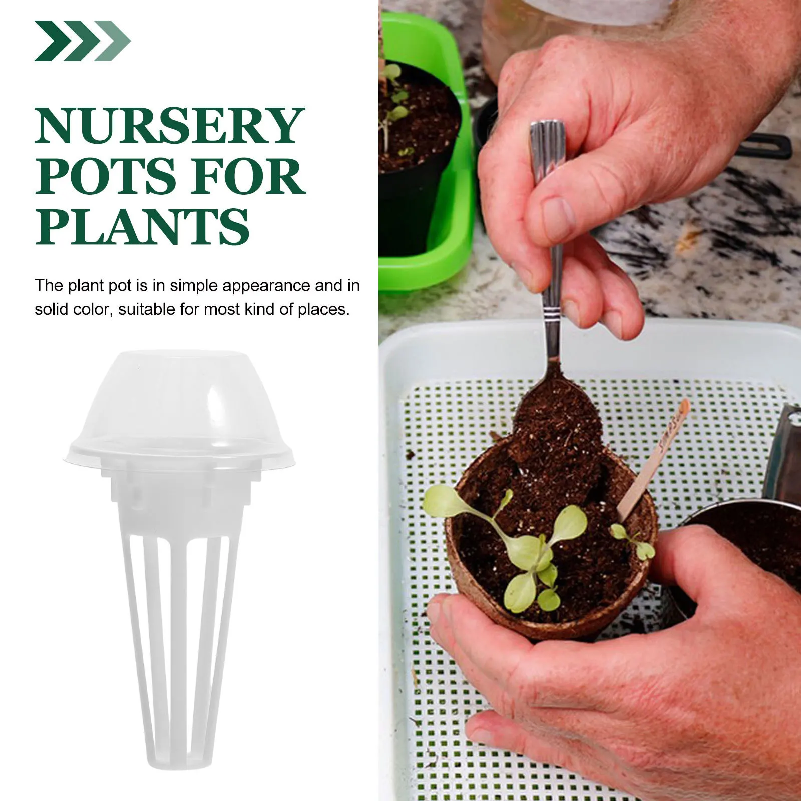 30set Hydroponic Growing Kit Indoor Use Clear Reusable Domes Baskets Germination Humidity Control Sprouter