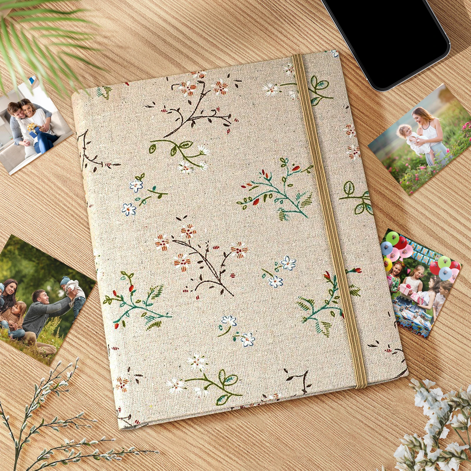 6 inch 200 Pockets Children\'s Family Photo Album Japanese Tethered Album DIY Scrapbook for Anniversary Memory Wedding Travelling