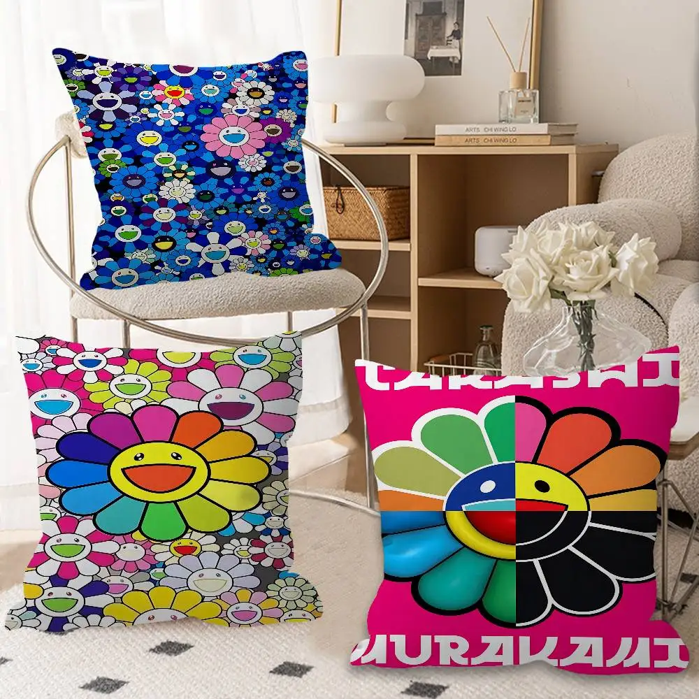 Art T-Takashi M-Murakami Pillow Cushion Cover Pillowcase Living Room Sofa Home Decor Customized