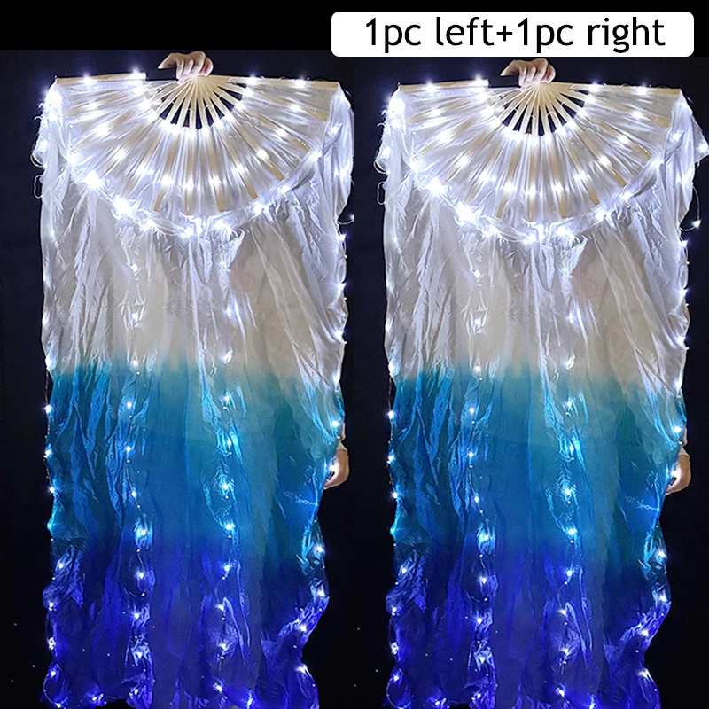 1 paar Links en Rechts 150 cm Lengte Buikdansen LED Fan Gradiëntkleur Zijde Fans Dans Accessoires Stage performance Props - afbeelding 1