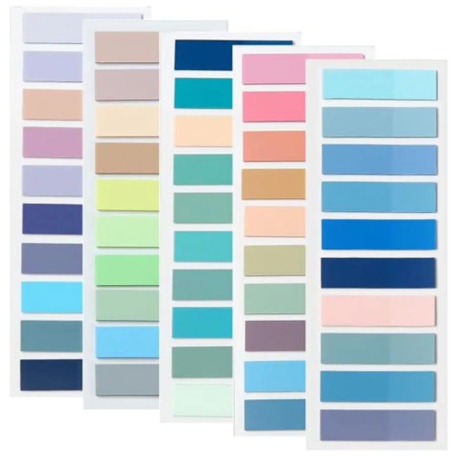 1000 marque-pages adhésifs colorés, 5 jeux de couleurs pour annoter et indexer les livres, étiquettes autocollantes pour les études