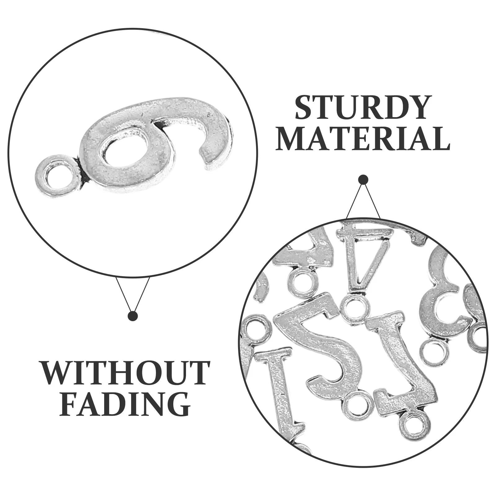 50 pz Numero 0-9 Set di ciondoli fai da te per la creazione di gioielli Progetti artigianali Bracciale Collana Portachiavi Accessori pendenti Risultati in lega
