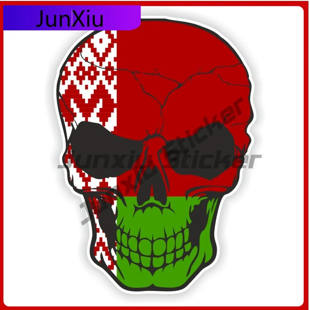 

Наклейка с черепом в Беларуси и флагом, наклейки против царапин, декоративные наклейки для кемпера, внедорожника V125, наклейки для мотоцикла, белорусский флаг Безде, забавный