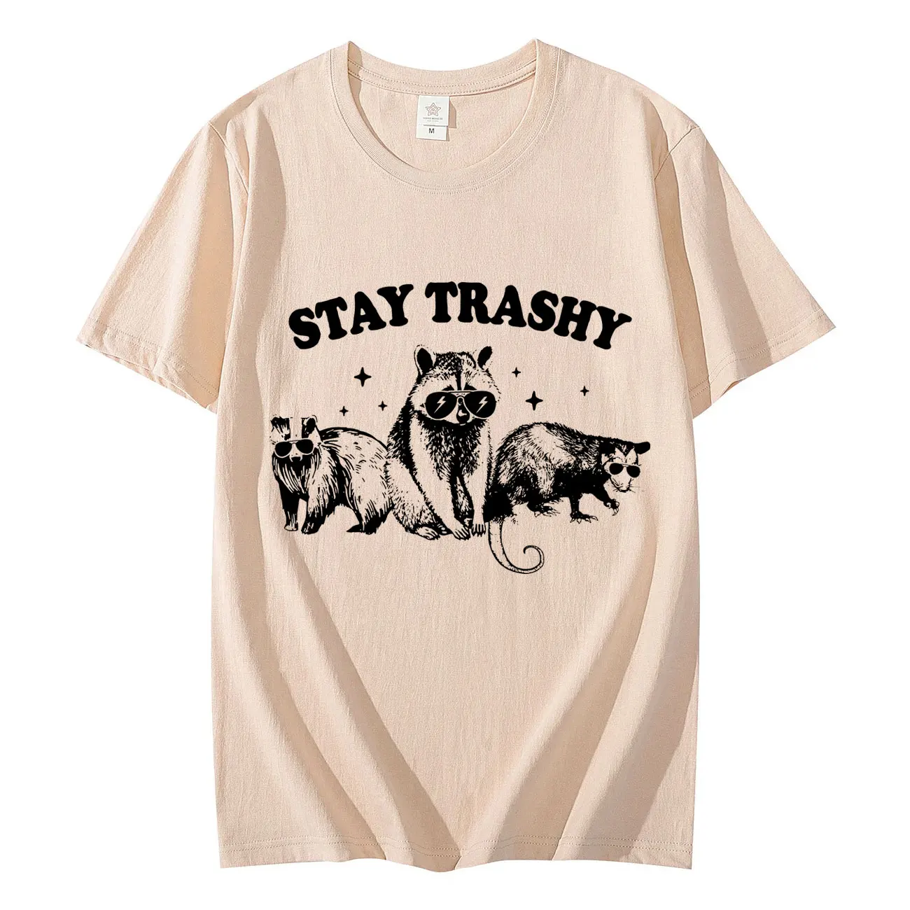 Funny Stay Trashy Raccoons Opossums Team Graphic T Shirts Men Women Fashion Trend Vintage T-shirt 100%cotton Oversized T-shirts