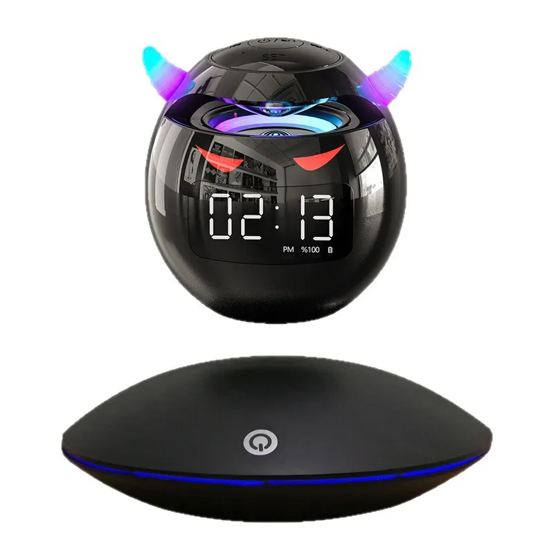 

Maglev, stereo, wireless, bluetooth, speaker, alarm clock, pluggable card