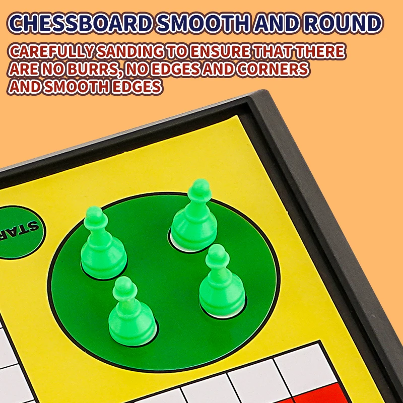 لعبة لوح لودو الدولية للأطفال: مجموعة شطرنج محمولة قابلة للطي، لعبة تعليمية، لعبة طاولة الحفلات لطلاب المرحلة الابتدائية #4