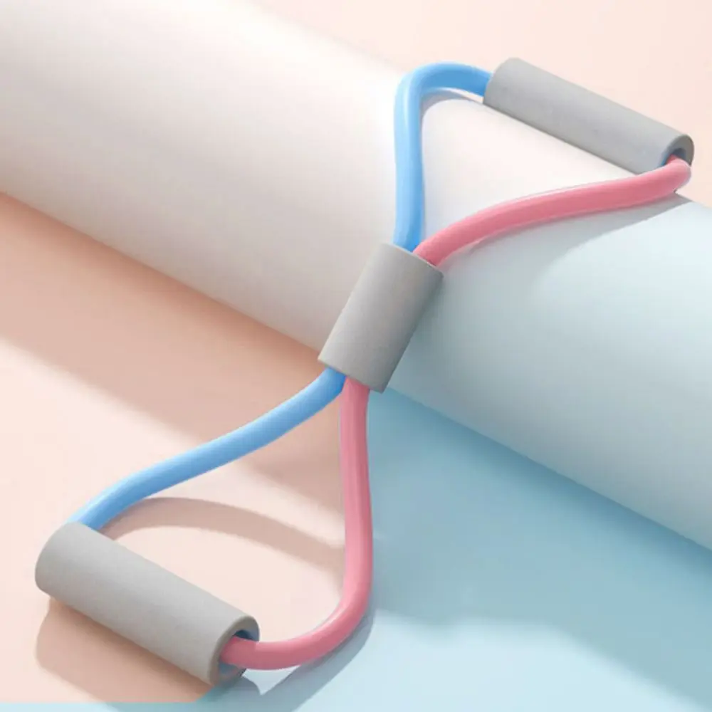 Tensile Tape Yoga Resistance Band 8 Shape Chest Expander Yoga Pilateselastic Band Solid Color TPE Fitness Resistance Bands