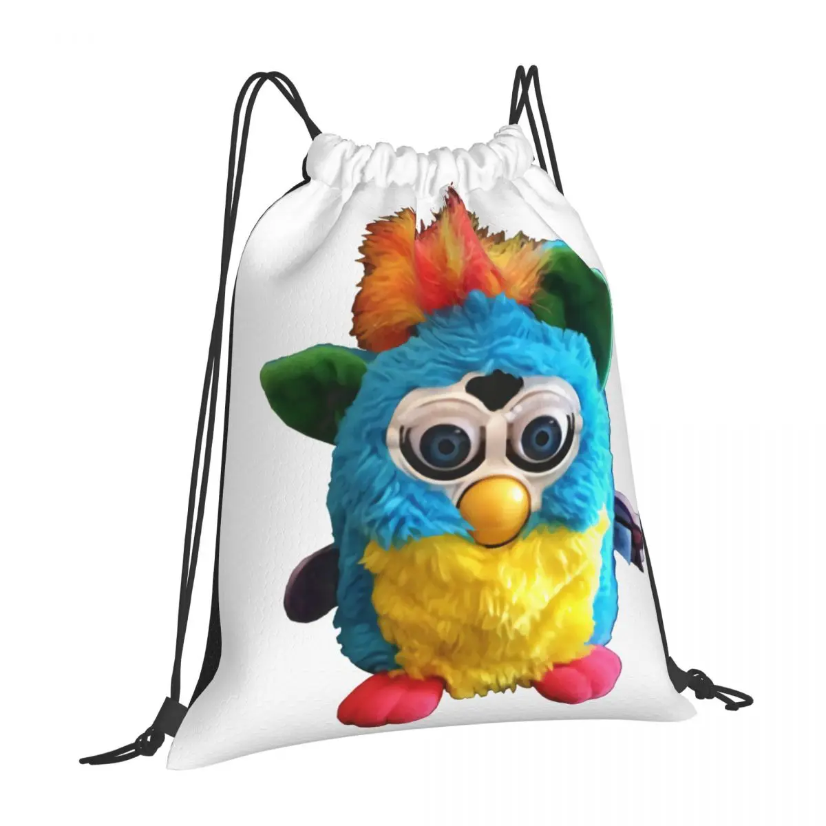 

1998 Furby Tiger Electronics Rainbow Drawstring Bag Backpack pouch travel bag pouch backpack storage bag