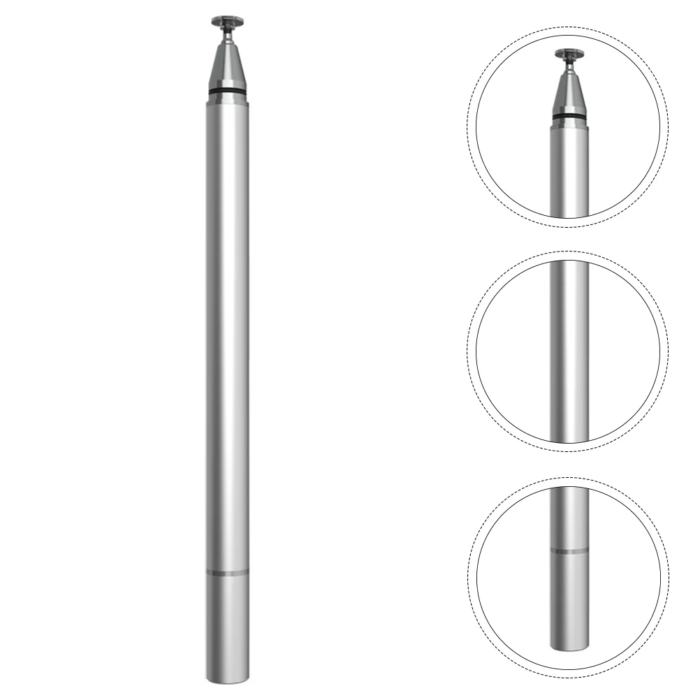 

Aluminum Alloy Stylus Pen High Sensitivity Capacitive Touch Screen Pens Silver Replaceable Disc Stylus Universal