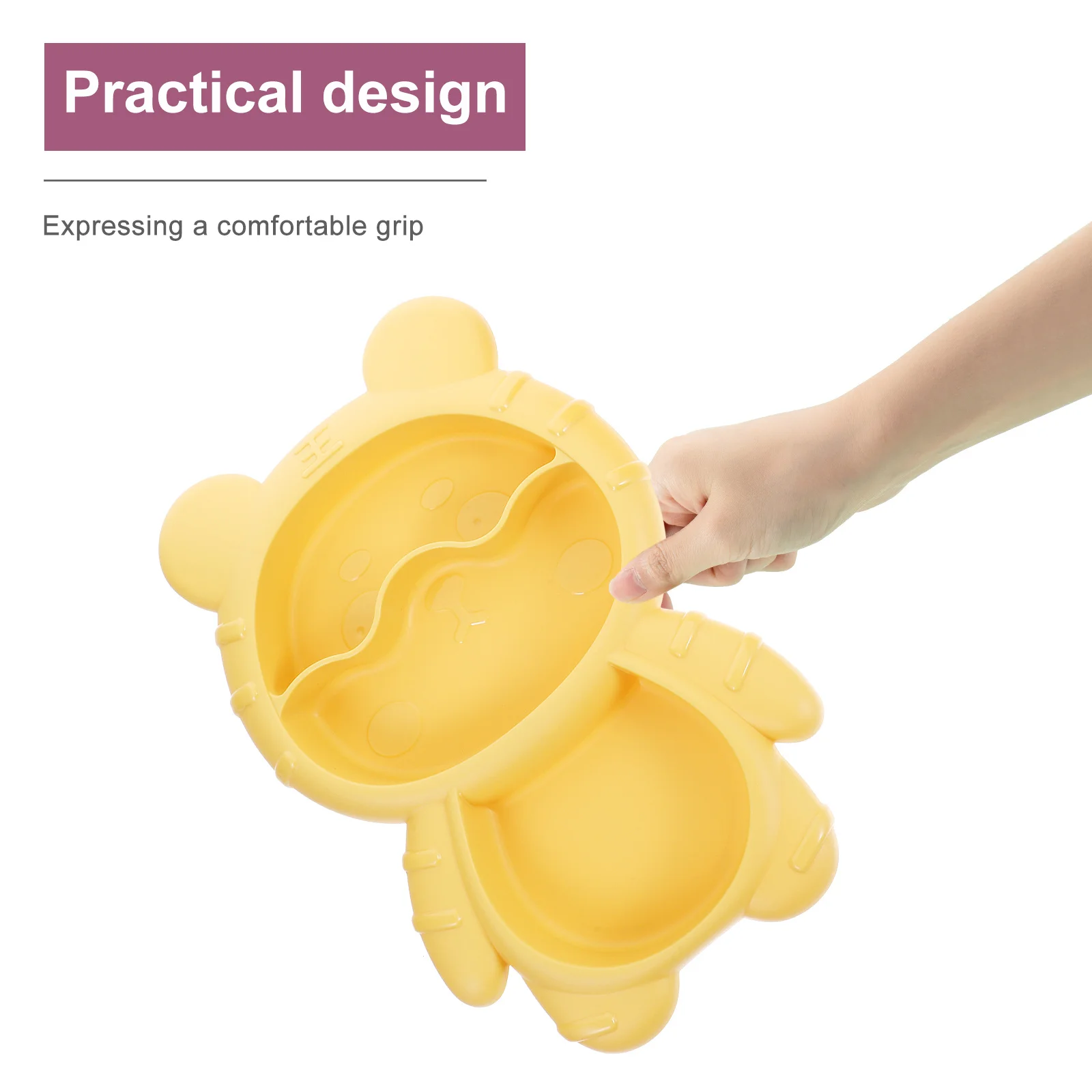 

1Set Anti-Break Toddler Divided Plate Cute Baby Food Dinner Plate Fork Spoon Kids Tableware Snack Storage Kids Tableware Set