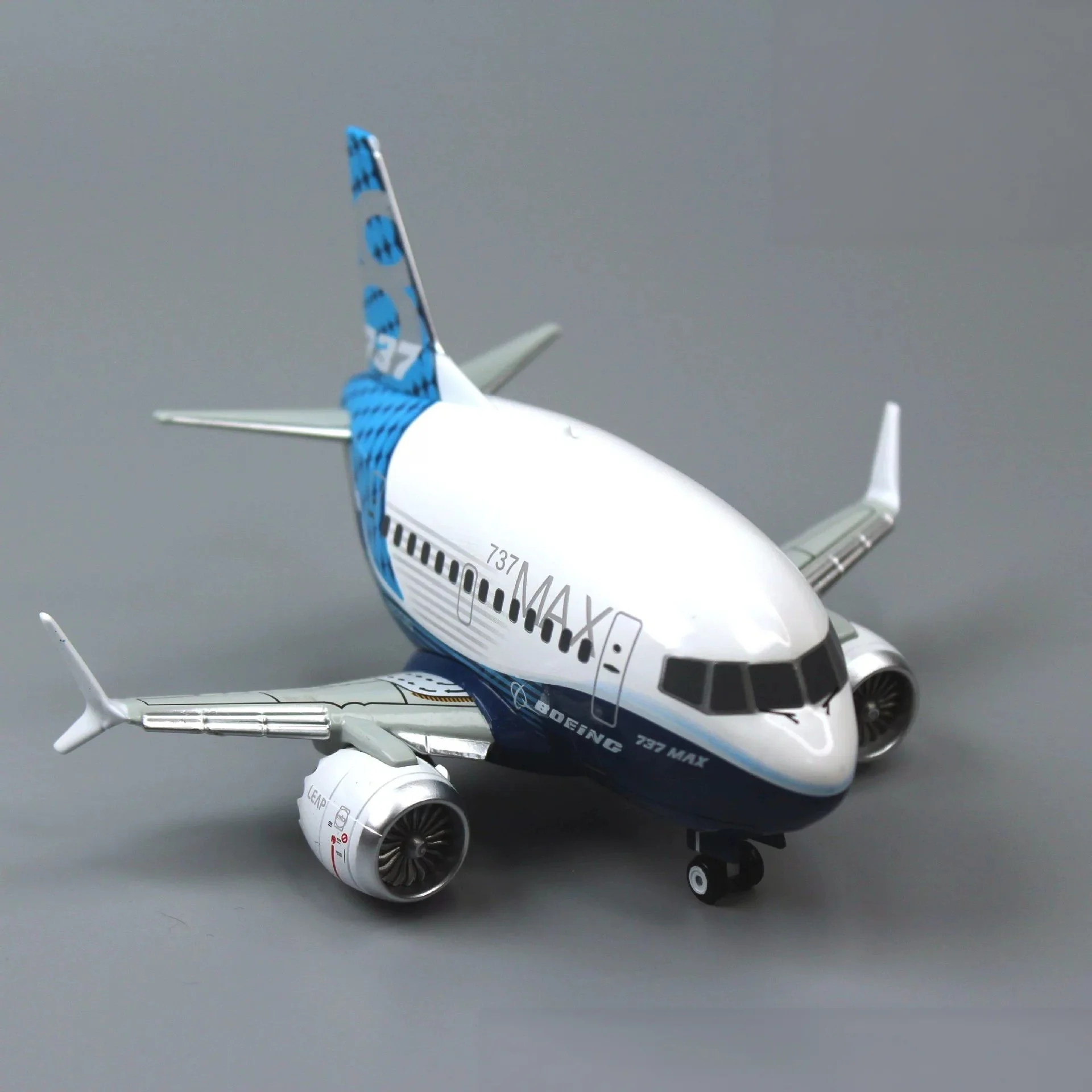 Cartoon Q-Version B737 Max Original Model Aircraft Alloy Diecast Miniature Airplane With Wheels For Aviation Collectible Gift