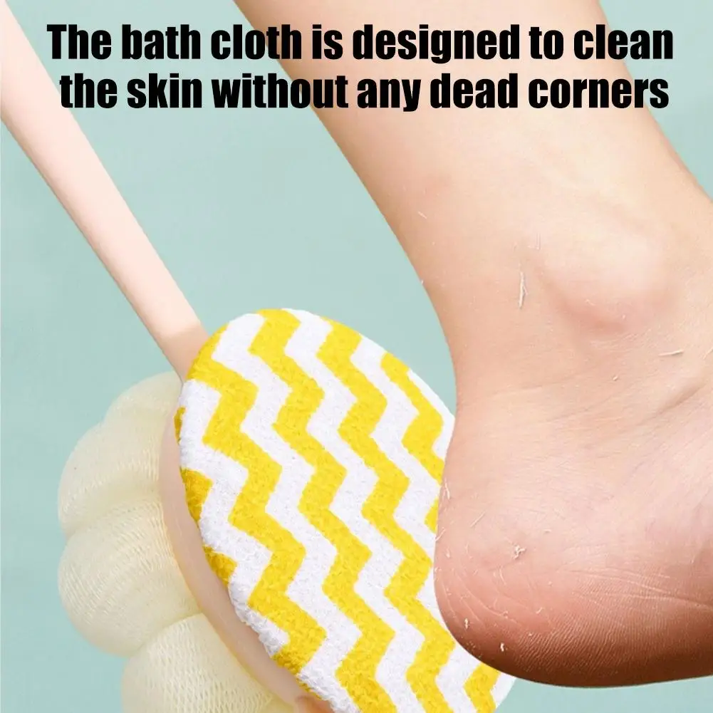 

Мягкая скруббер для спины и тела, щетина для ванны, душа, отшелушивающие инструменты, массажер для тела с чистящей ручкой Br S8E3