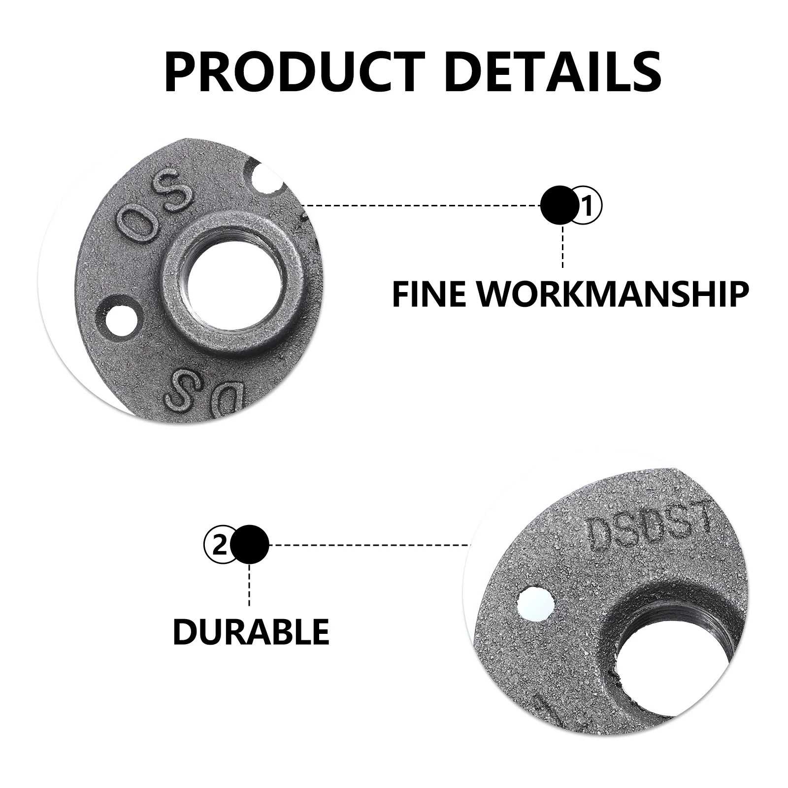 

Cast Iron Pipe Fittings Three Hole Floor Flange Industrial Steel Fixed Base DecorativeVintage Furniture DIY Project Shelf