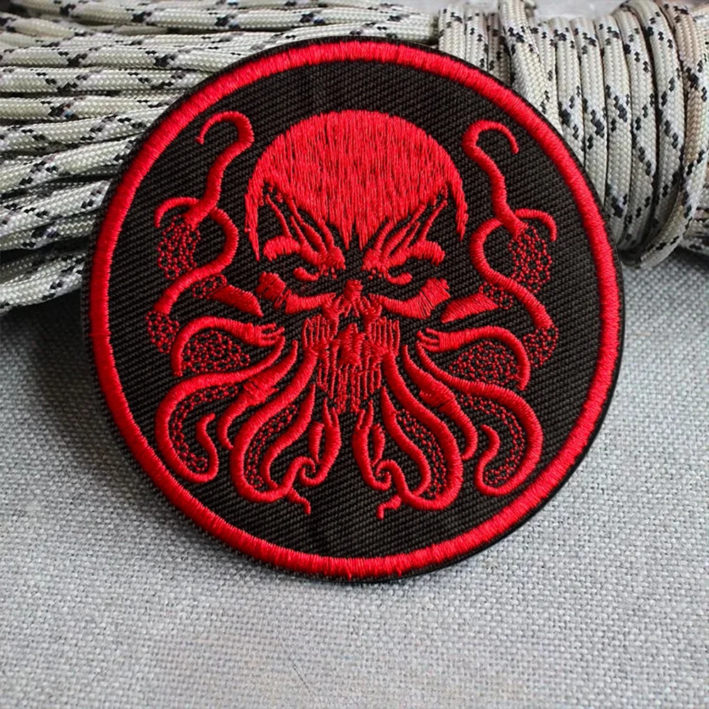 Parche táctico pulpo bordado con velcro – Insignia militar para mochila - imagen 3