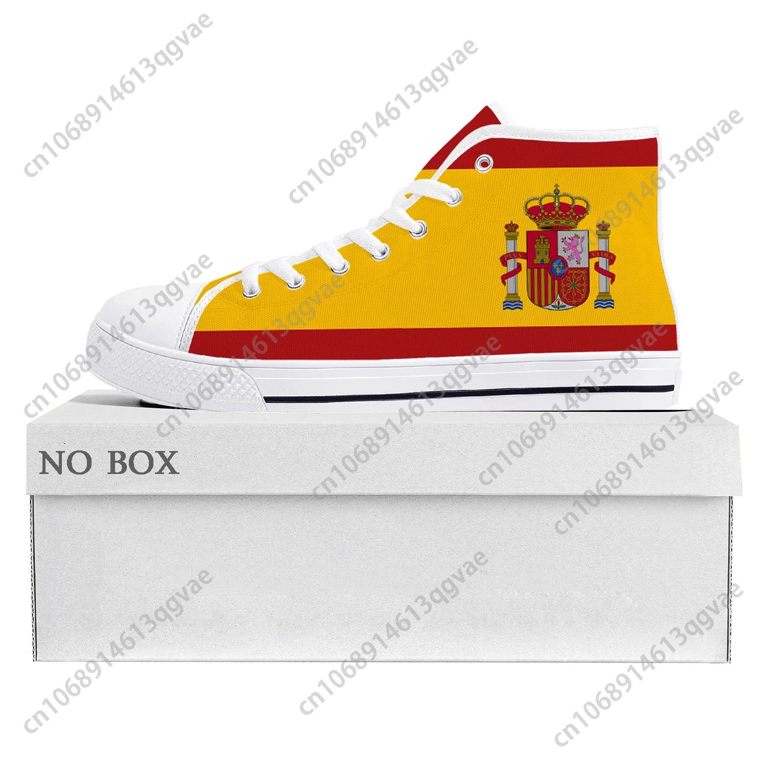 Spanish Flag High Top High Quality Sneakers Mens Womens Teenager Canvas Sneaker Spain Casual Couple Shoes Custom Shoe