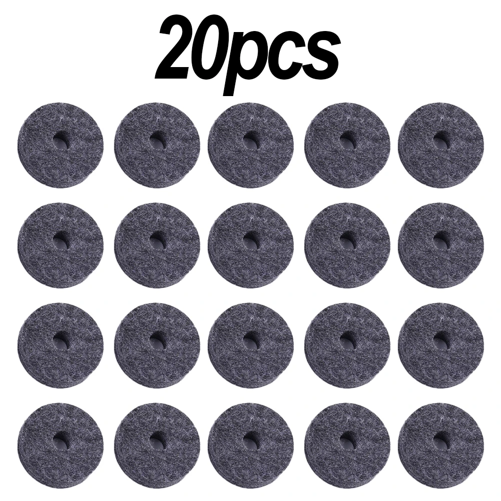 High Quality Hot Sale Brand New Best Cymbal Felt Washer 20pcs Crash Cymbals Clutch Drum Felts Gray/black Parts
