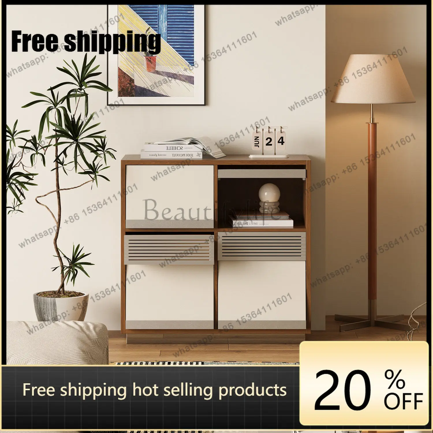 hot Retro Bauhaus six-chest cabinet small apartment household multi-scene storage side cabinet
