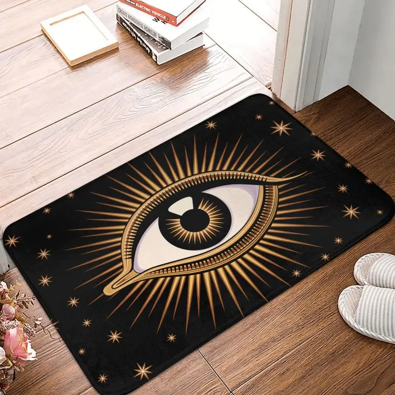 Evil Eye Doormat Non-Slip Entrance Bath Kitchen Door Floor Mat All Seeing Eye Art Living Room Rug Toilet Footpad Carpet