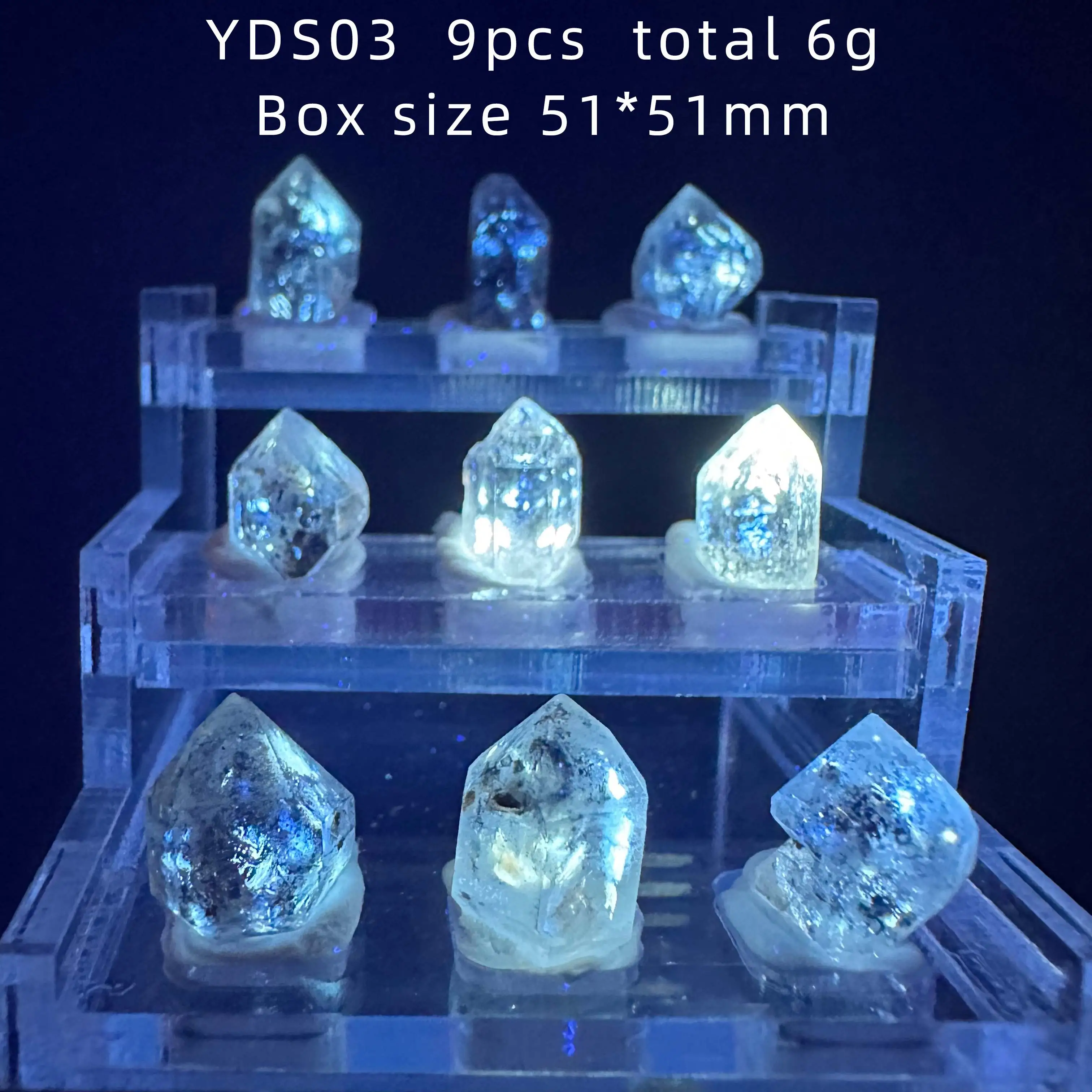 Natural Skeletal Crystal Point Fluorescence Effect Mineral Specimen Clear Quartz Raw Rock Decor Rough Healing Stone Madagascar
