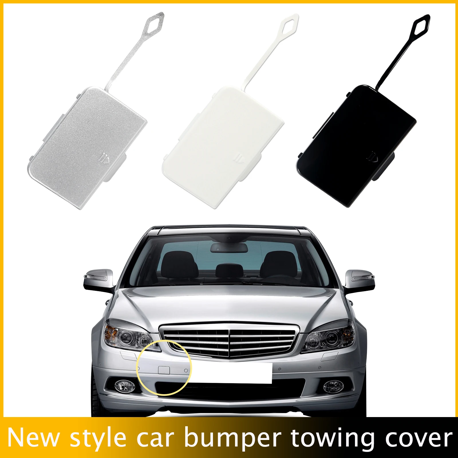 

Front Bumper Tow Hook Cap Towing Eye Cover For Mercedes-Benz C-Class W204 Fit Fit C180 C200 C220 C250 C280 2007-2011 2048850124