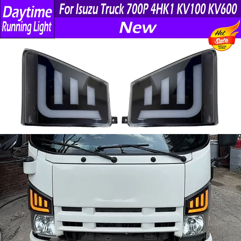 Luz de condução dianteira do carro do diodo emissor de luz 12-24v 1 par luz de canto lateral para caminhão isuzu 700p 4hk1 kv100 kv600 8-97585172-2 8-97585173-2