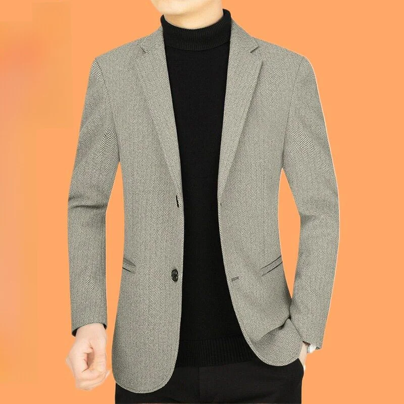 

Comfortable Busin Casual Men's Suit Jaet Mid-aged Dad Clothes Single Piece ly Men's Outerwear Spring Autumn New Sle