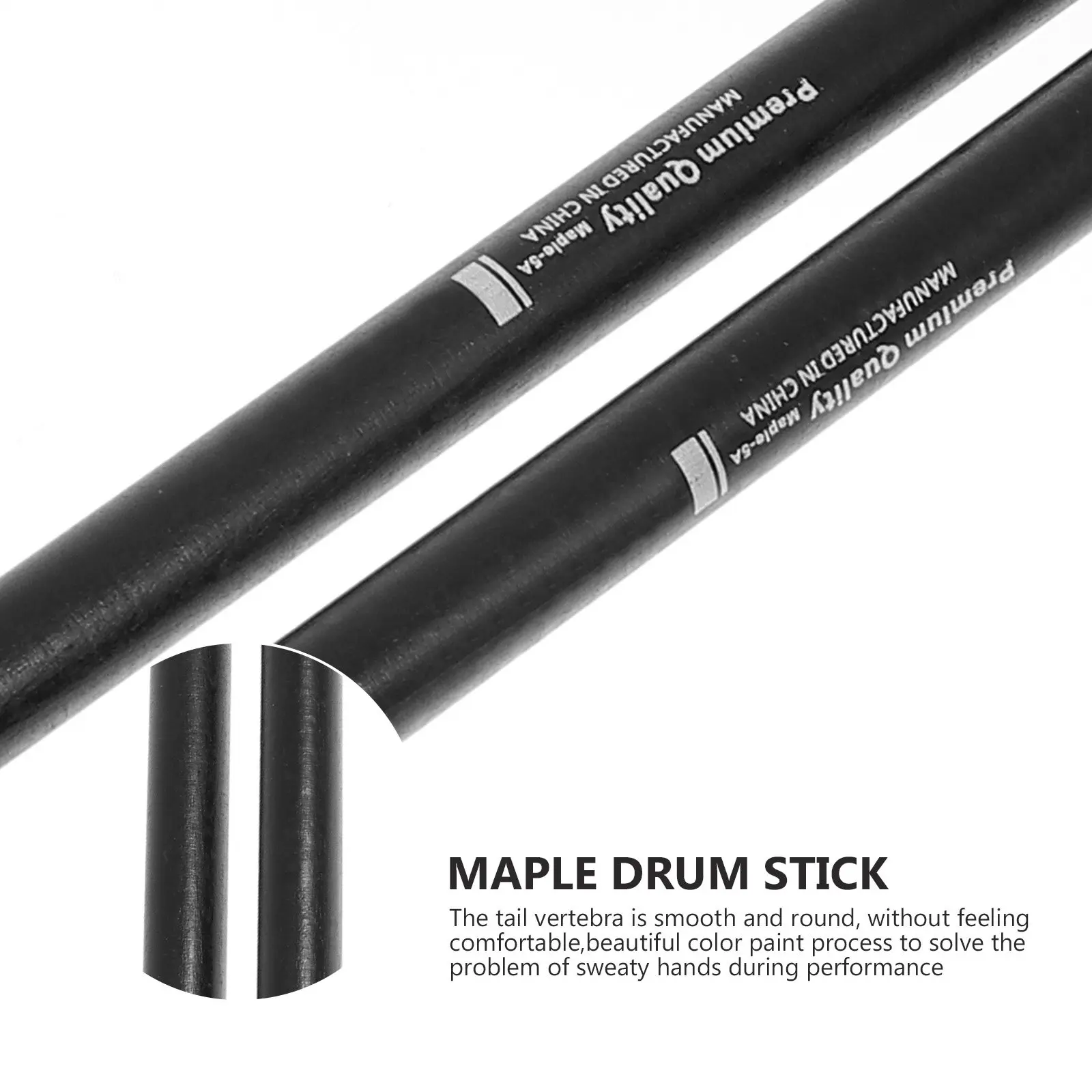 2Pairs Maple Drum Sticks Natural Wood Texture Balanced Gravity Comfortable Control Perfect for Beginners Students Musicians