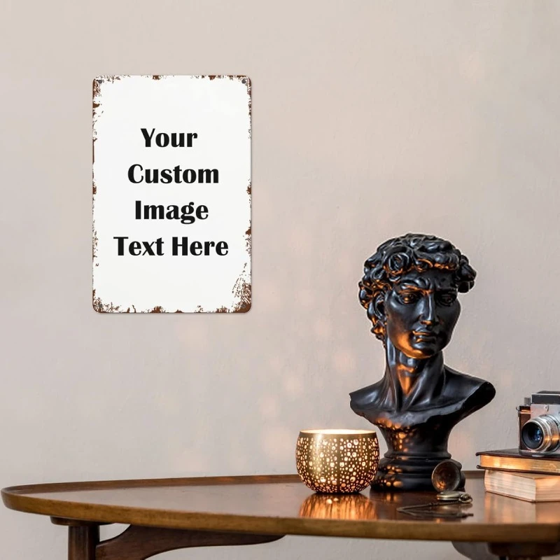 Custom Metal Tin Sign 1pc Personalized Custom Image & Text Vintage Distressed Iron Plaque Wall Decor for Home Cafe Bar Garage - view 5