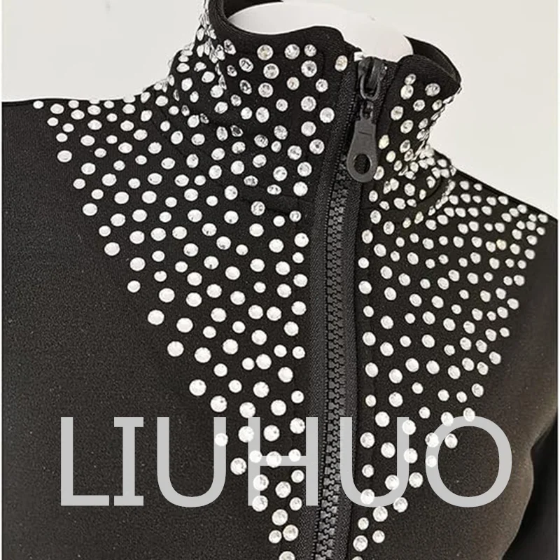 LIUHUO Skating Training Jacket Black Sports Jacket For Girls JB204
