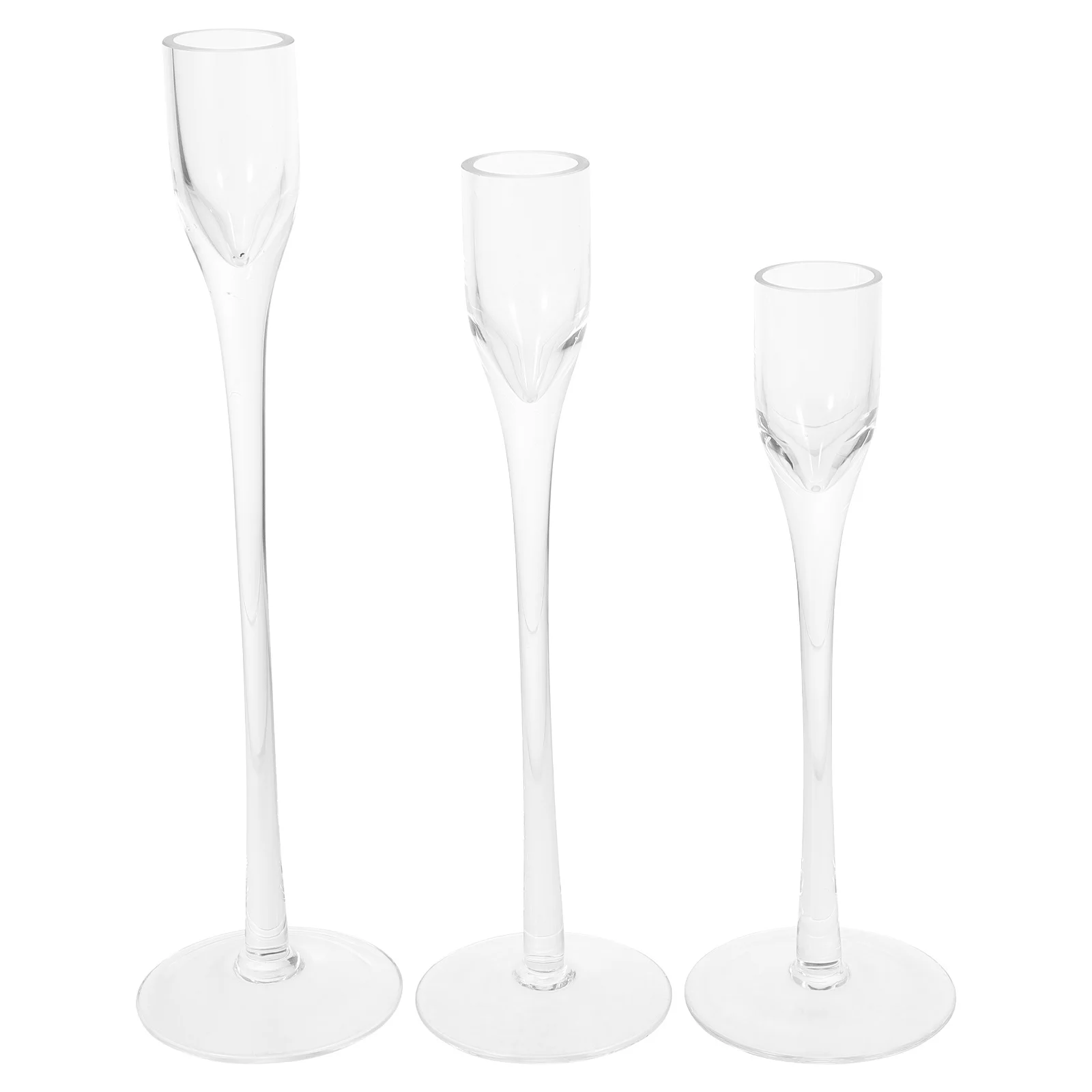 

3Pcs Romantic Glass Holders Pillar Stand Wedding Party Decoration Living Room Table Centerpiece Candlestick