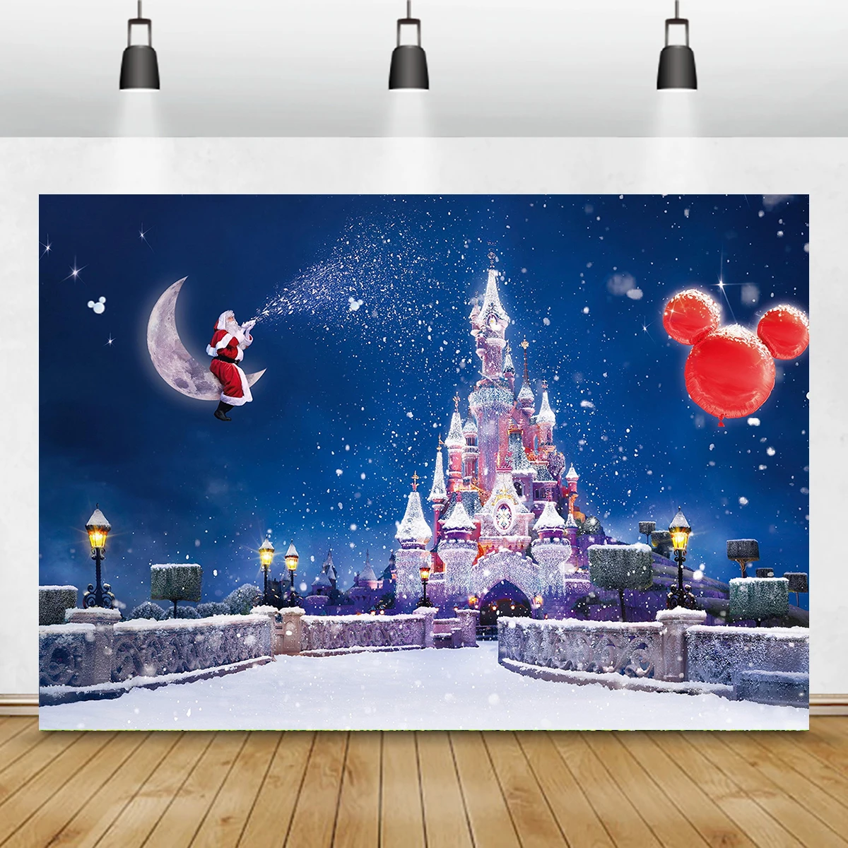 Merry Christmas Tree Castle Banner Photography New Year Eve Celebration Party Room Decorations 10x6ft Fabric Backdrop Dreamlike