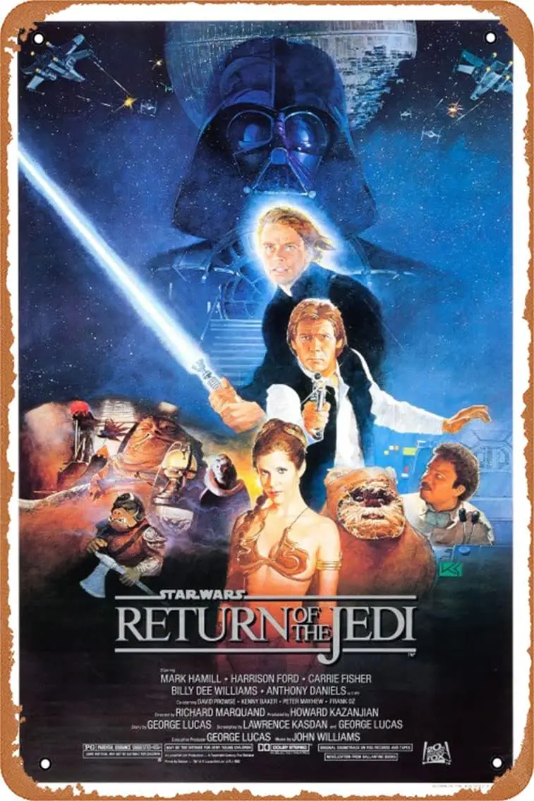 Retro Return of the Jedi (#2 of 11) Metal Sign Vintage Look Kitchen Signs Wall Decor 1983 Movie Poster Bar Decorations Funny Tin