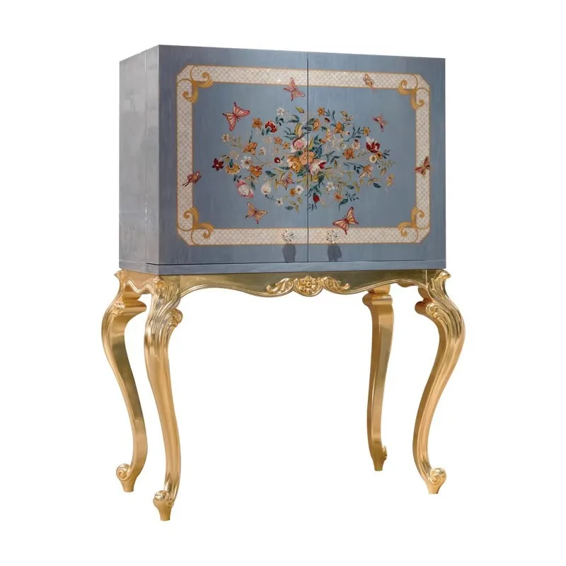 

French butterfly decorative cabinet European bedroom shell parquet solid wood dressing table