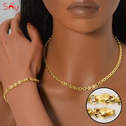 Fashion Horseshoe U Shape Mom Chain for Women Metal Hollow Necklace Friend Bracelet Ladie Fairy Party Jewelry Set Pulseras Mujer