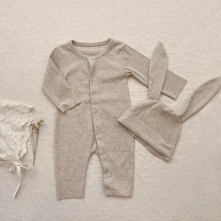 Barboteuse en coton pour nouveau-né, combinaison décontractée pour bébé, costume de batterie pour enfant en bas âge, monochromatique, une pièce, grenouillère pour tout-petits, mode garçon et fille, automne