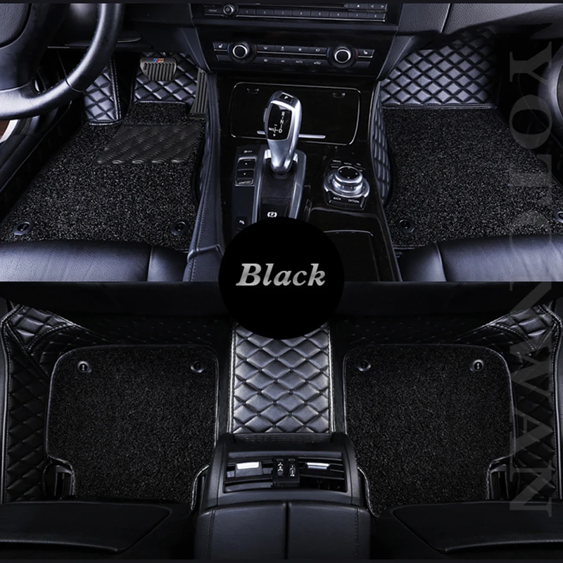 

YOTONWAN Car Floor Mat Double Layer Custom 100％ For Porsche All Models 911 Panamera Cayman Cayenne Auto Accessories Car-Styling