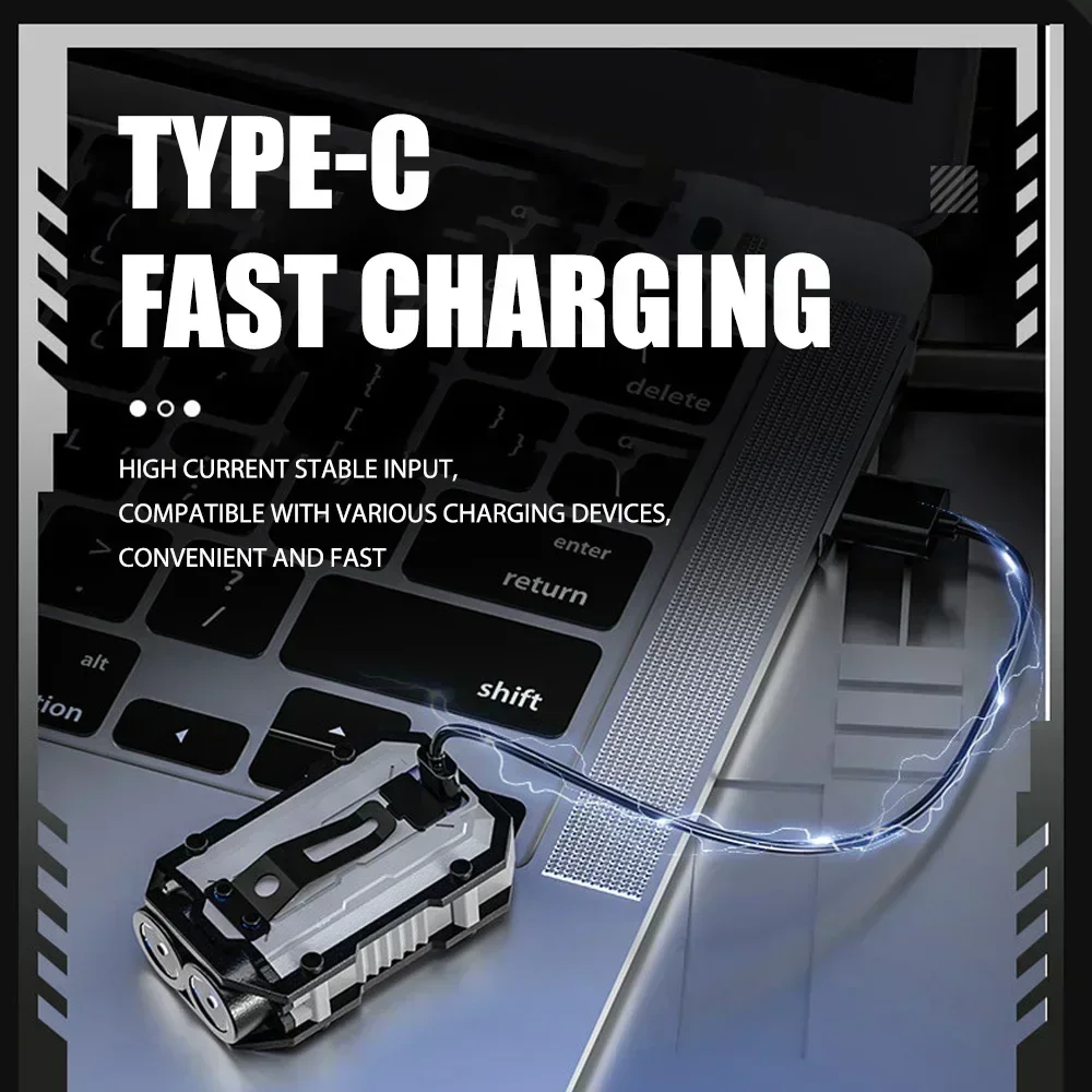 Mini Portable LED COB Flashlight Head Rotation Magnetic Torch Built-in Battery USB Rechargable Outdoor Camping Emergency Lantern