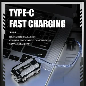 Mini portátil LED COB Linterna Rotación Tuerca magnética Batería incorporada USB USB Recargable Camping Linterna de emergencia de emergencia 10 mejores ventas MSA Casco - №2