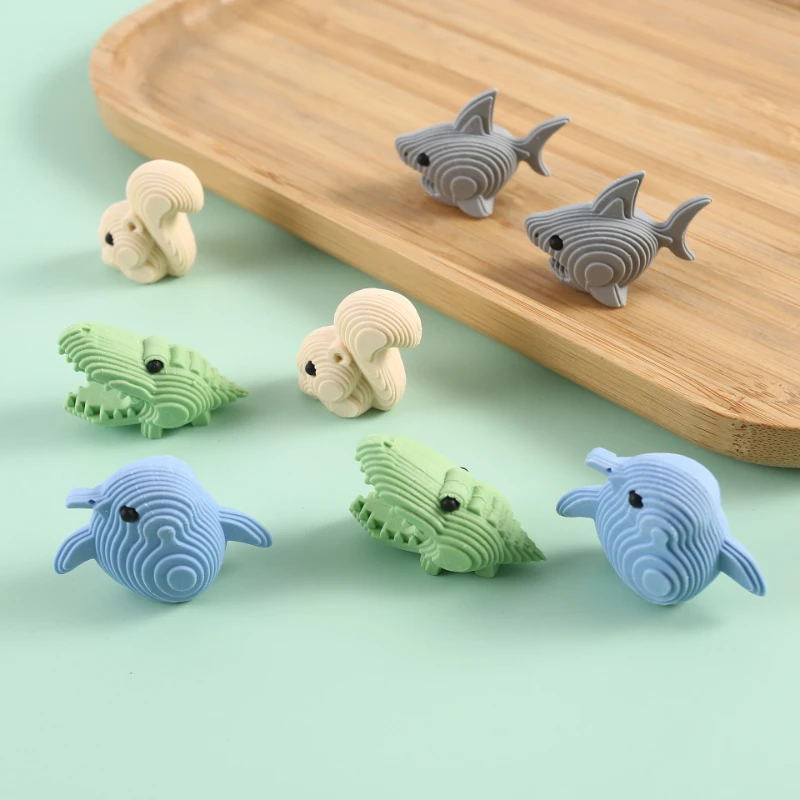 Borrador con forma de tiburón de dibujos animados para estudiantes, suministros escolares kawaii con personalidad creativa exquisita, nuevo